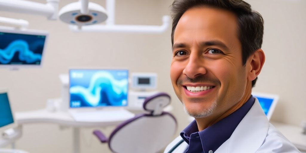 Dr. Norbert Miles in a modern dental office setting.